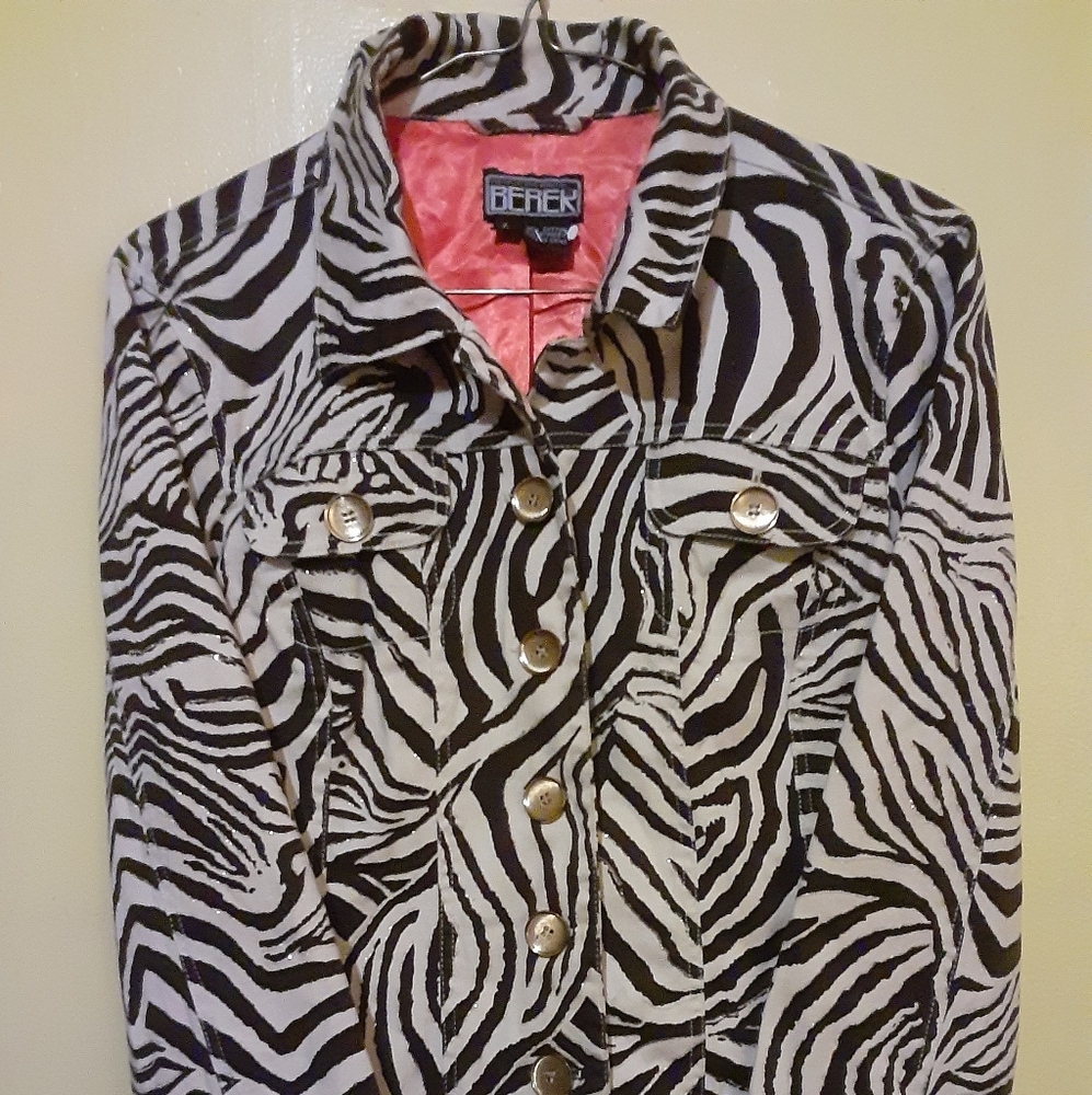 Zebra Print Light Weight Jacket - image 1